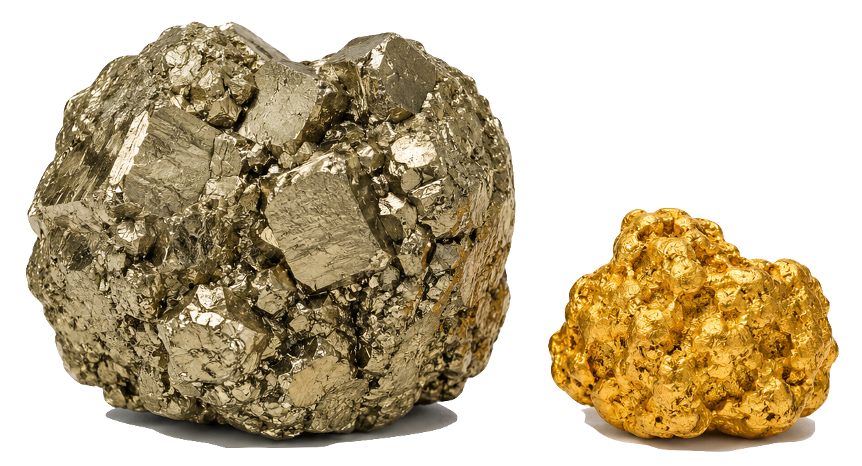 Pyrite and gold